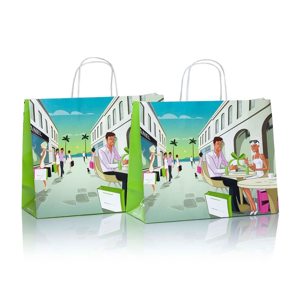 Papiertaschen (Papiertüten) in individuellem Design mit CREATEAM PROMOTION CI als Papiertaschen basic
