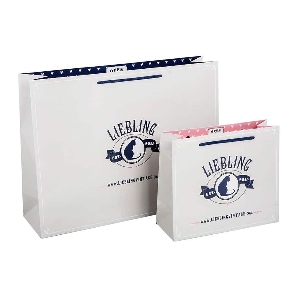 Liebling Papiertaschen (Papiertüten) veredelt mit individuellem Design hergestellt von CREATEAM PROMOTION